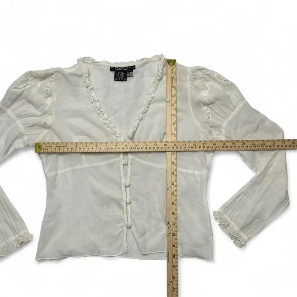 Rampage Clothing Long Sleeve Cottage Core Coquette Casual Top Lightweight Small - Picture 3 of 4